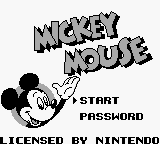 Mickey Mouse title screen for GameBoy